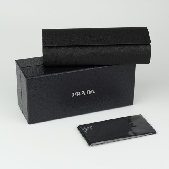 Prada Women Eyeglasses Matte Black Rectangle PRB09V 12P1O1 NEW AUTHENTIC - Picture 11 of 12